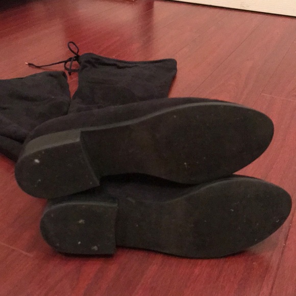 Public Opinion Over The Knee Suede Boots 9M Black - Picture 8 of 8